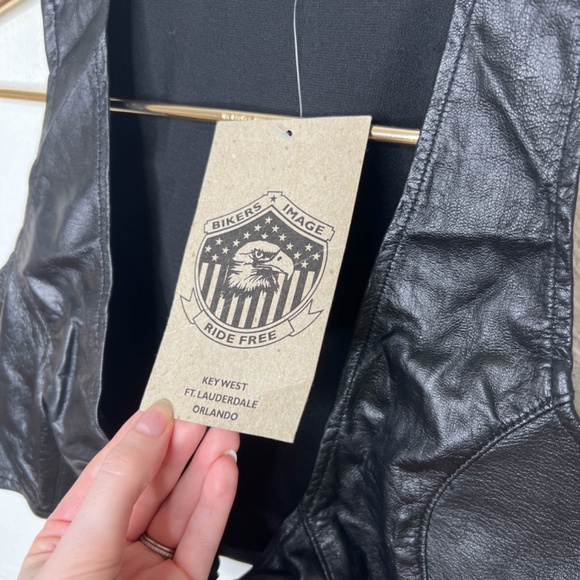 NWT Bikers Image | The Front Bra Leather Size Large Americana - Picture 5 of 11